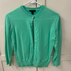 J. Crew Green Cardigan Sweater